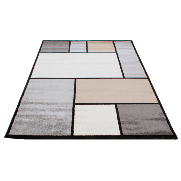 Mercury Row Giasa Edition B Machine Woven Cream/Grey/Black Rug